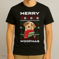 Merry Woofmas Cute Dog Ugly Christmas T-Shirt thumb 3