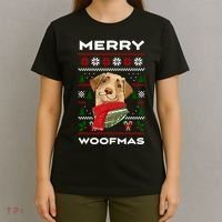 Merry Woofmas Cute Dog Ugly Christmas T-Shirt thumb 4