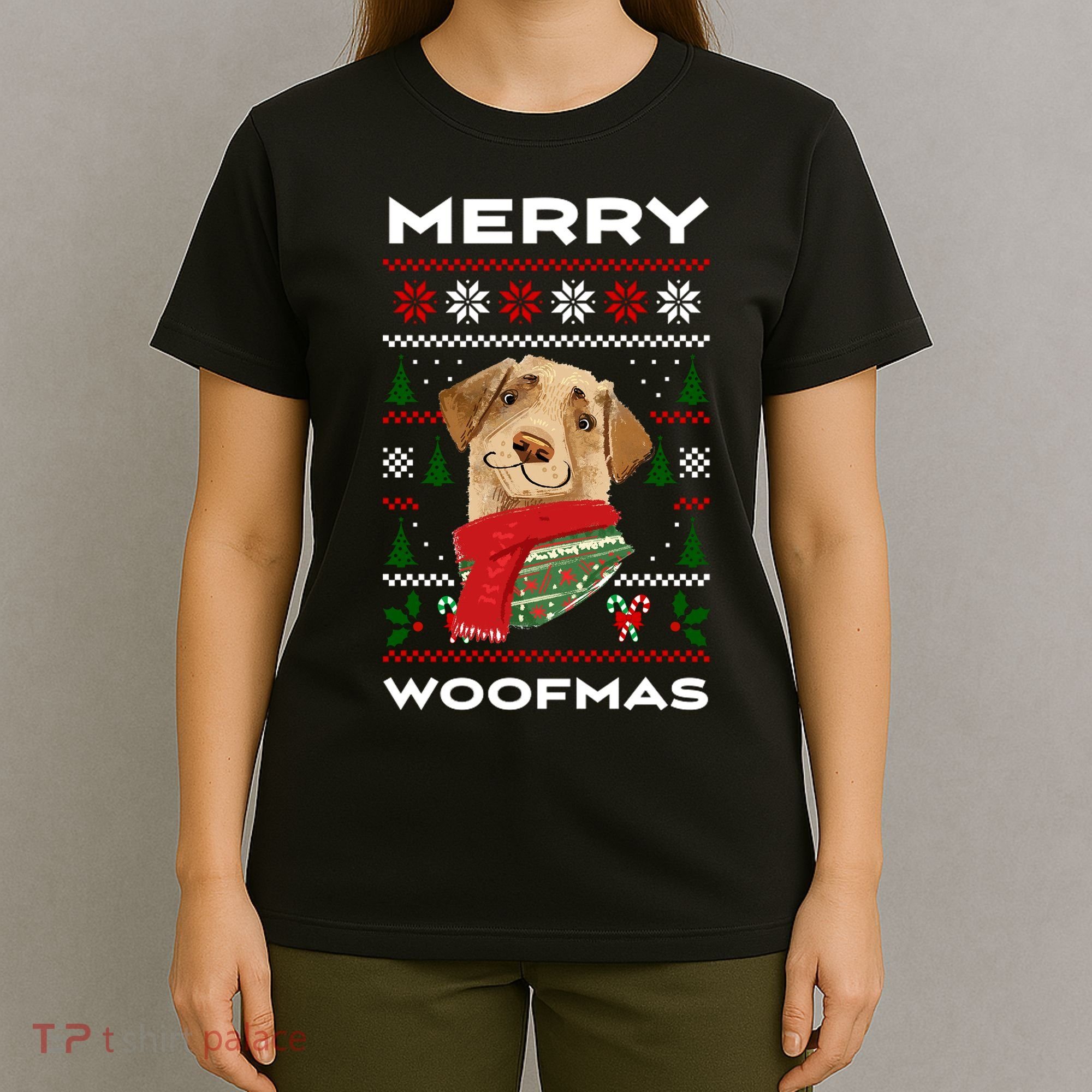 Merry Woofmas Cute Dog Ugly Christmas T-Shirt