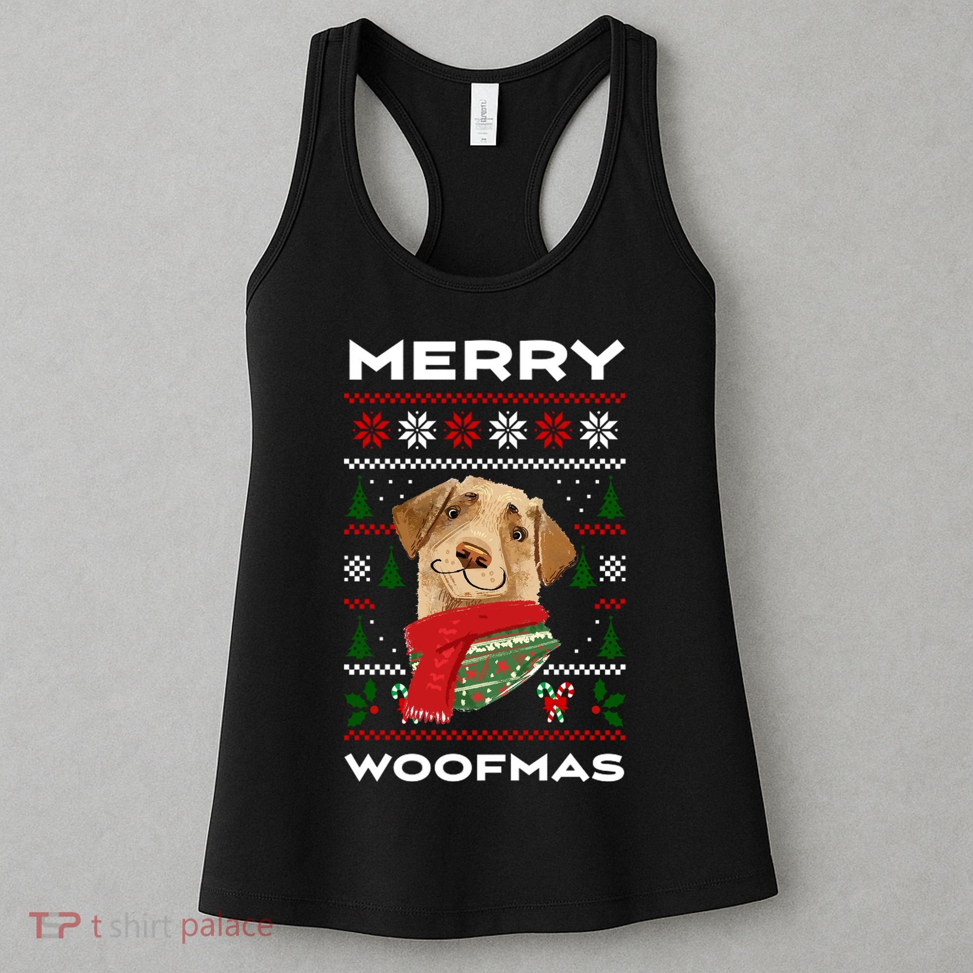 Merry Woofmas Cute Dog Ugly Christmas Women's Tank Top