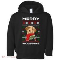 Merry Woofmas Cute Dog Ugly Christmas Toddler Hoodie thumb 0