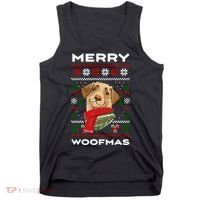 Merry Woofmas Cute Dog Ugly Christmas Tank Top thumb 0
