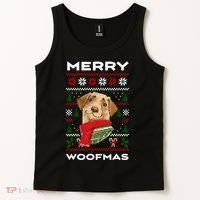 Merry Woofmas Cute Dog Ugly Christmas Tank Top thumb 2