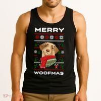 Merry Woofmas Cute Dog Ugly Christmas Tank Top thumb 3