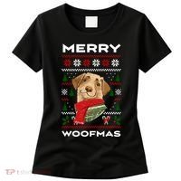 Merry Woofmas Cute Dog Ugly Christmas Women's T-Shirt thumb 0