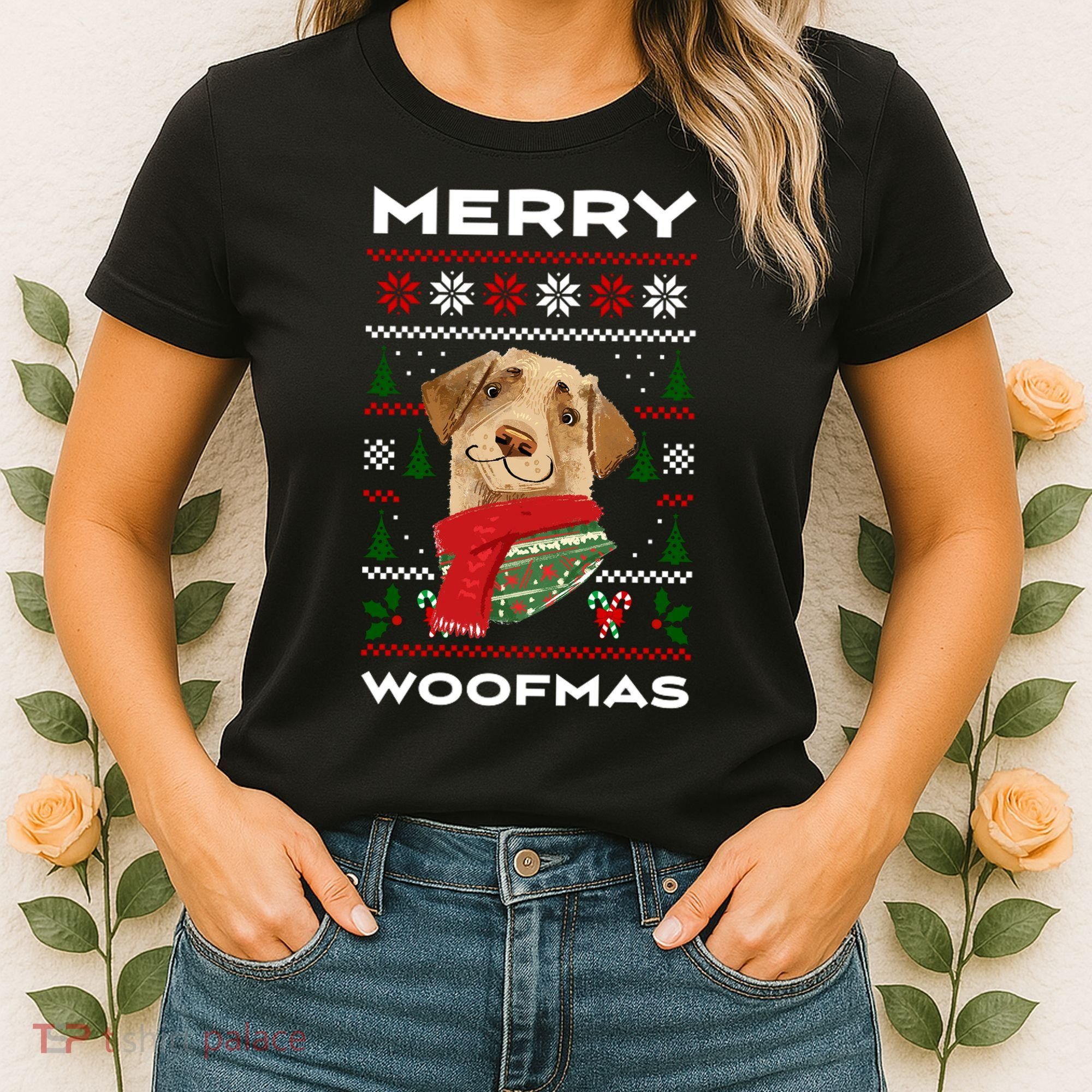 Merry Woofmas Cute Dog Ugly Christmas Women's T-Shirt