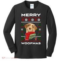 Merry Woofmas Cute Dog Ugly Christmas Kids Long Sleeve Shirt thumb 0