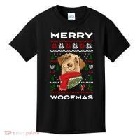 Merry Woofmas Cute Dog Ugly Christmas Kids T-Shirt thumb 0