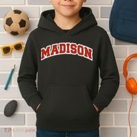 Madison Wisconsin Classic Athletic Sports Kids Hoodie thumb 2