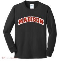 Madison Wisconsin Classic Athletic Sports Kids Long Sleeve Shirt thumb 0
