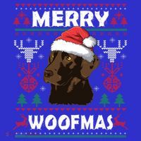 Merry Woofmas Chocolate Lab Santa Claus Dog Christmas Gift Coaster thumb 2