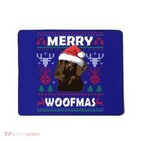 Merry Woofmas Chocolate Lab Santa Claus Dog Christmas Gift Mousepad thumb 0