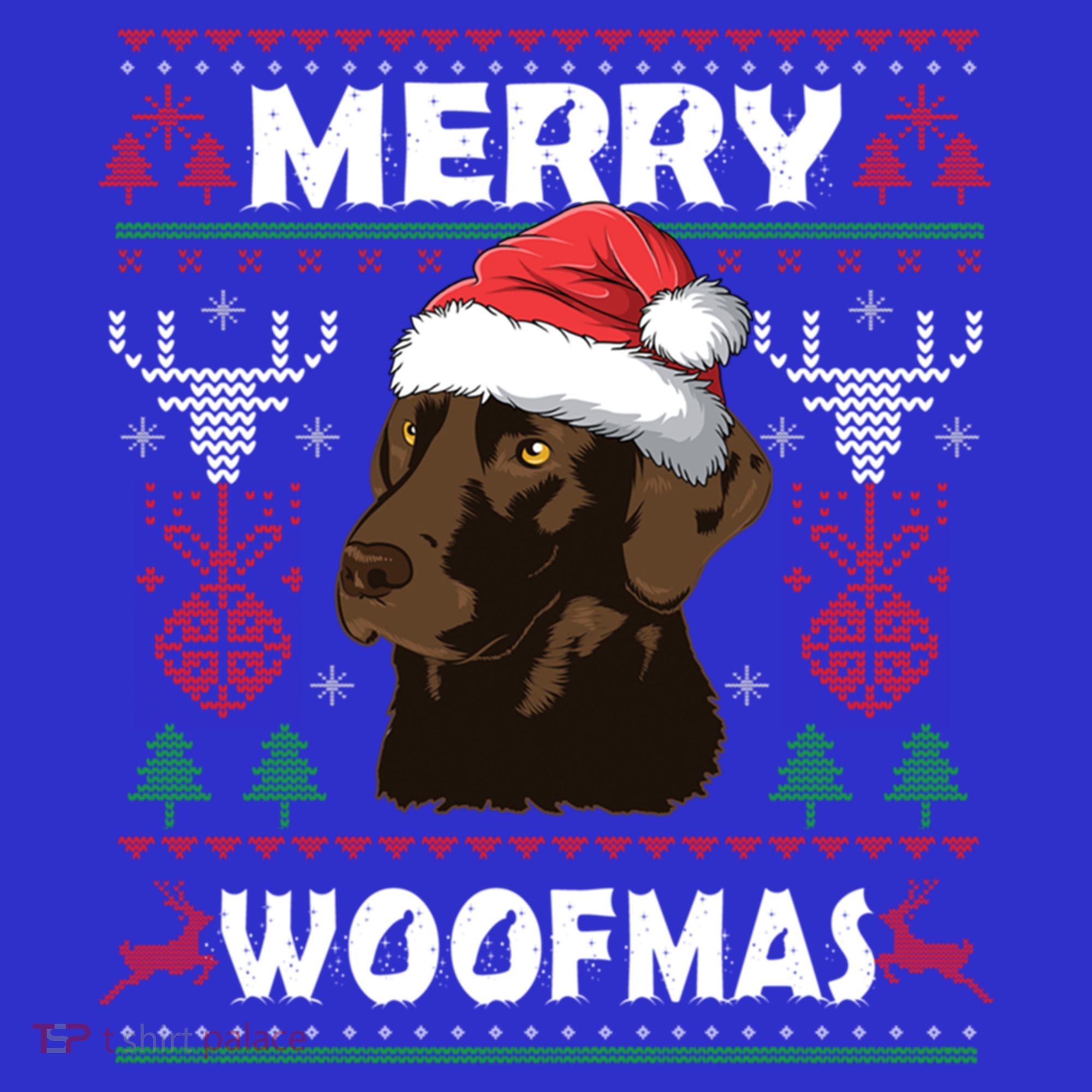 Merry Woofmas Chocolate Lab Santa Claus Dog Christmas Gift Women's Tank Top