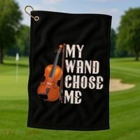 My Wand Chose Me Violin Musician Humor Golf Towel thumb 1