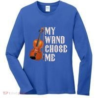 My Wand Chose Me Violin Musician Humor Women's Long Sleeve Shirt thumb 0