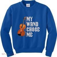 My Wand Chose Me Violin Musician Humor Kids Sweatshirt thumb 0