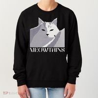 Meowtains Winter Cat Art Snow Skiing On Cat Mountain Women's Sweatshirt thumb 0
