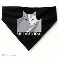 Meowtains Winter Cat Art Snow Skiing On Cat Mountain USA-Made Doggie Bandana thumb 0