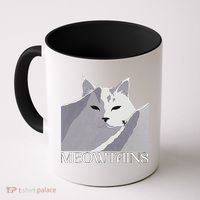 Meowtains Winter Cat Art Snow Skiing On Cat Mountain Coffee Mug thumb 0