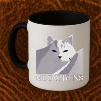 Meowtains Winter Cat Art Snow Skiing On Cat Mountain Coffee Mug thumb 2