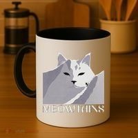 Meowtains Winter Cat Art Snow Skiing On Cat Mountain Coffee Mug thumb 4