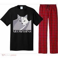 Meowtains Winter Cat Art Snow Skiing On Cat Mountain Pajama Set thumb 0