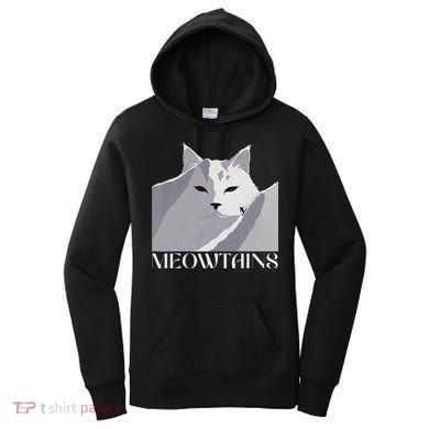 Meowtains Winter Cat Art Snow Skiing On Cat Mountain Women's Hoodie