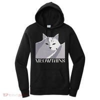 Meowtains Winter Cat Art Snow Skiing On Cat Mountain Women's Hoodie thumb 0