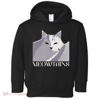 Meowtains Winter Cat Art Snow Skiing On Cat Mountain Toddler Hoodie thumb 0