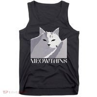 Meowtains Winter Cat Art Snow Skiing On Cat Mountain Tank Top thumb 0