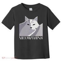 Meowtains Winter Cat Art Snow Skiing On Cat Mountain Toddler T-Shirt thumb 0