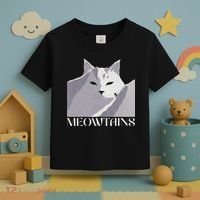 Meowtains Winter Cat Art Snow Skiing On Cat Mountain Toddler T-Shirt thumb 3