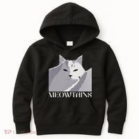 Meowtains Winter Cat Art Snow Skiing On Cat Mountain Kids Hoodie thumb 0