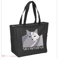 Meowtains Winter Cat Art Snow Skiing On Cat Mountain Tote Bag thumb 2