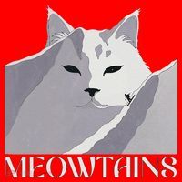 Meowtains Winter Cat Art Snow Skiing On Cat Mountain Santa Hat thumb 1