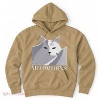 Meowtains Winter Cat Art Snow Skiing On Cat Mountain Hoodie thumb 0