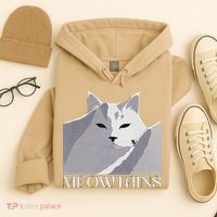 Meowtains Winter Cat Art Snow Skiing On Cat Mountain Hoodie thumb 4