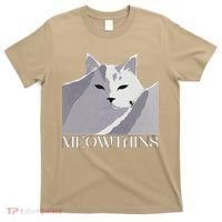 Meowtains Winter Cat Art Snow Skiing On Cat Mountain T-Shirt thumb 0