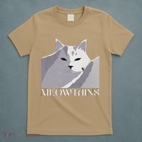 Meowtains Winter Cat Art Snow Skiing On Cat Mountain T-Shirt thumb 5