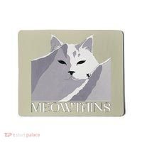 Meowtains Winter Cat Art Snow Skiing On Cat Mountain Mousepad thumb 0