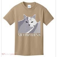 Meowtains Winter Cat Art Snow Skiing On Cat Mountain Kids T-Shirt thumb 0