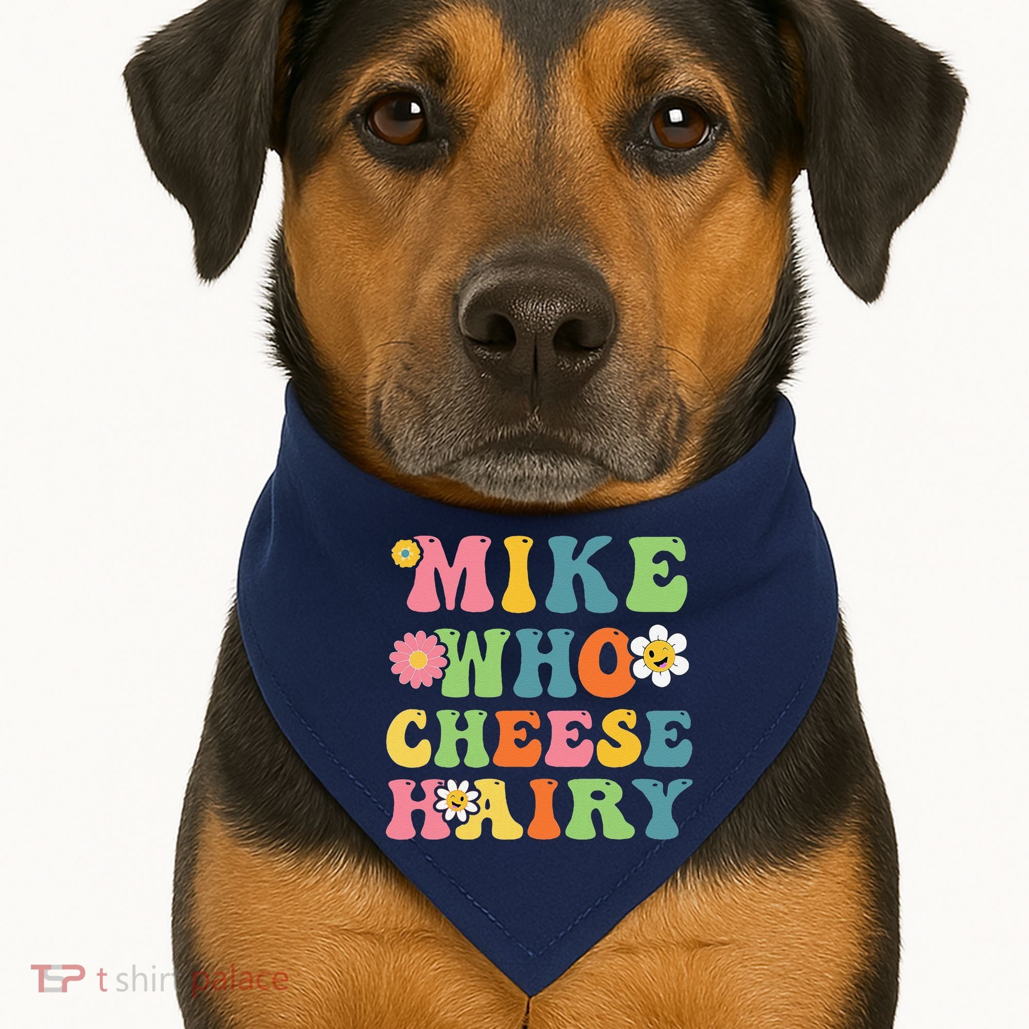 Mike Who Cheese Hairy Funny Word Play Humor Harry USA-Made Doggie Bandana