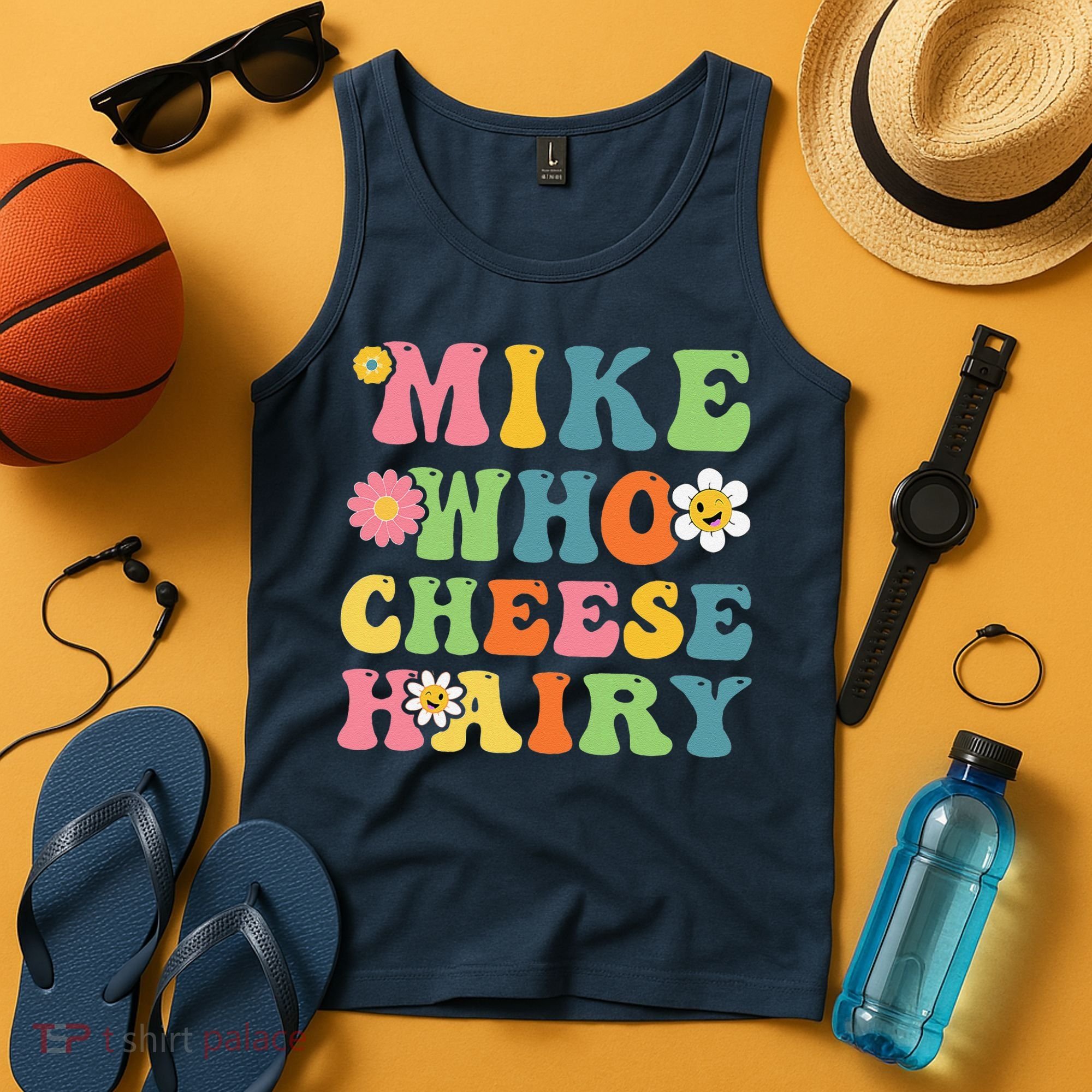 Mike Who Cheese Hairy Funny Word Play Humor Harry Tank Top