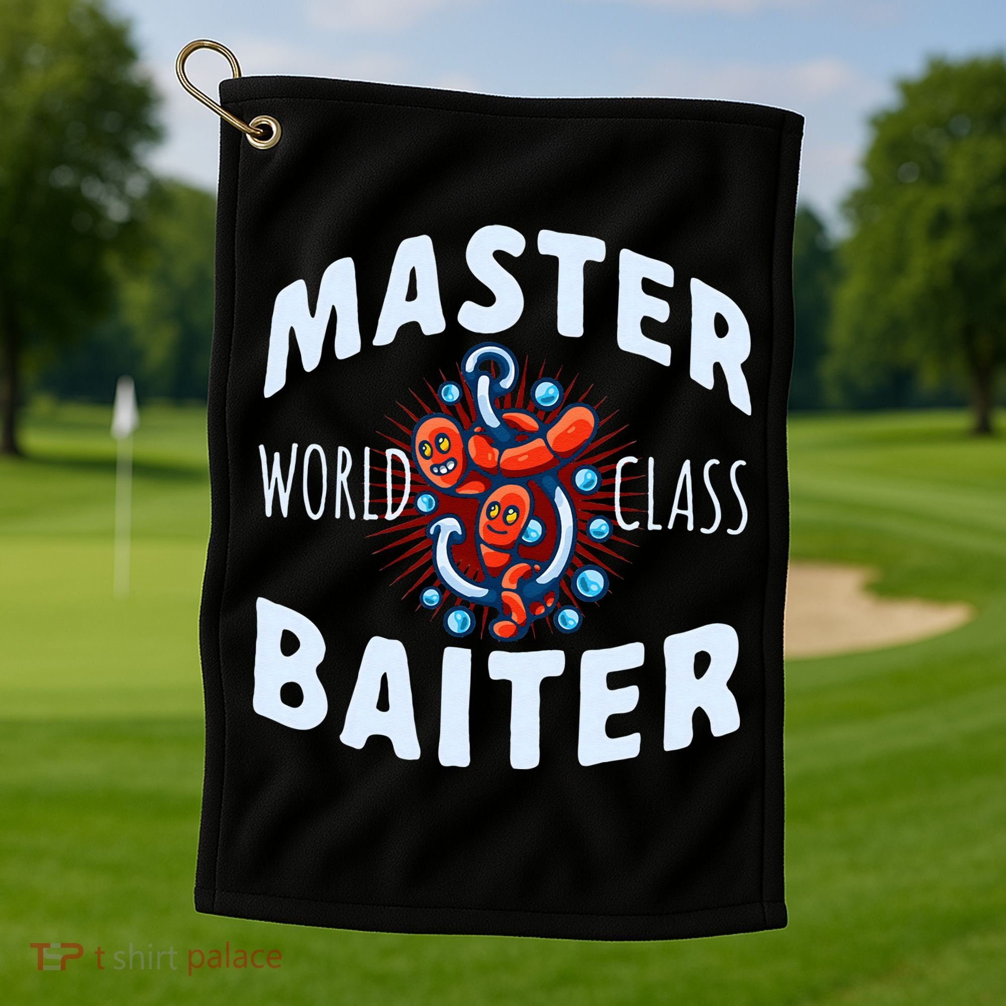 Master World Class Baiter Fishing Reel Fish Golf Towel