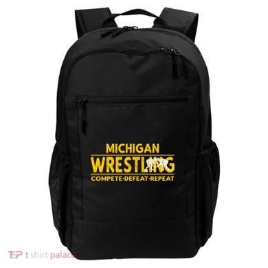 Michigan Wrestling Compete Defeat Repeat Gift Backpack