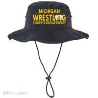 Michigan Wrestling Compete Defeat Repeat Gift Bucket Hat thumb 0