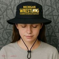 Michigan Wrestling Compete Defeat Repeat Gift Bucket Hat thumb 3