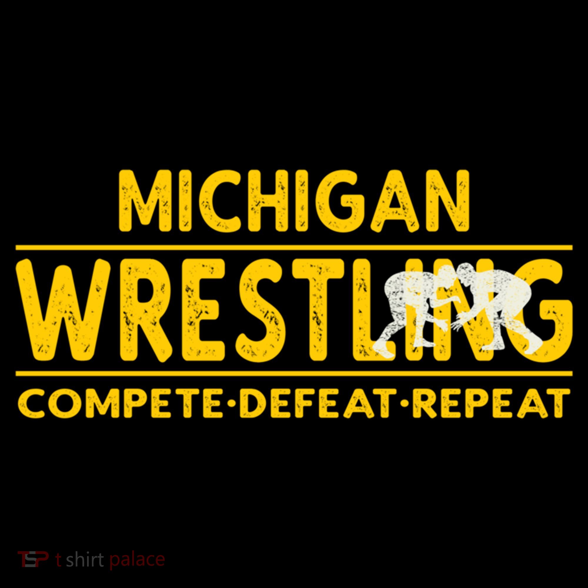 Michigan Wrestling Compete Defeat Repeat Gift Coffee Mug