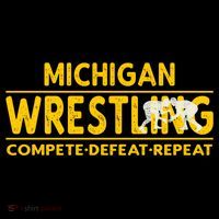 Michigan Wrestling Compete Defeat Repeat Gift Women's Hoodie thumb 2