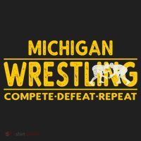 Michigan Wrestling Compete Defeat Repeat Gift Hat thumb 2